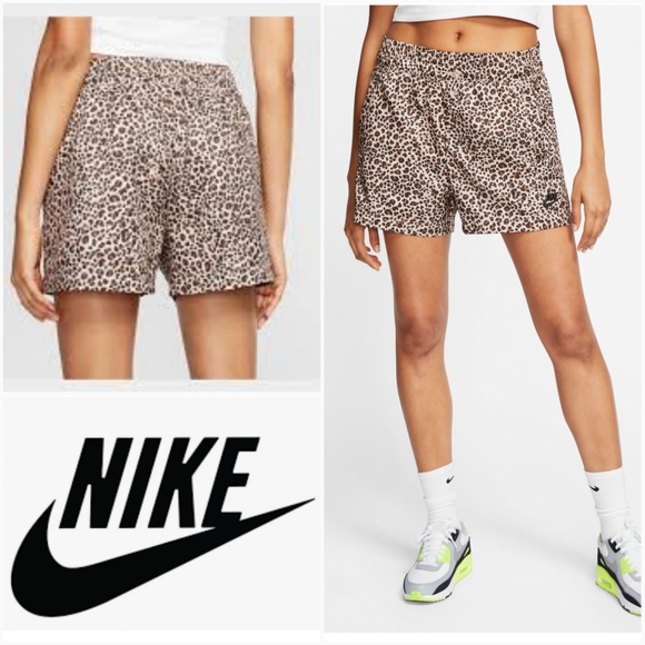 Nike Pants - NIKE L Woven High Waisted Short Leopard Print ASOS